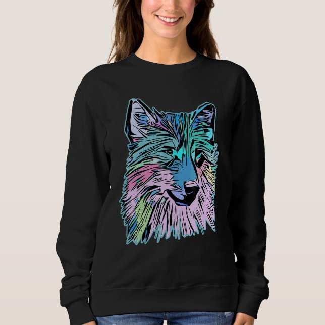 Sudadera Wolf head predator face imprint with wild animal (Anverso)