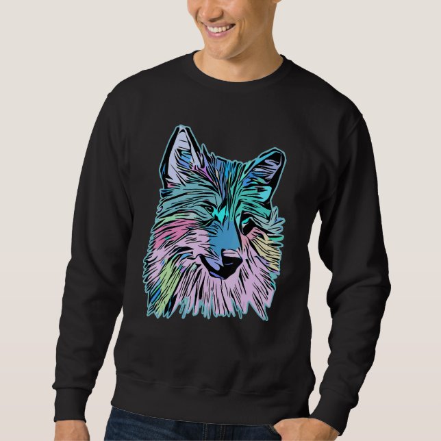 Sudadera Wolf head predator face imprint with wild animal (Anverso)