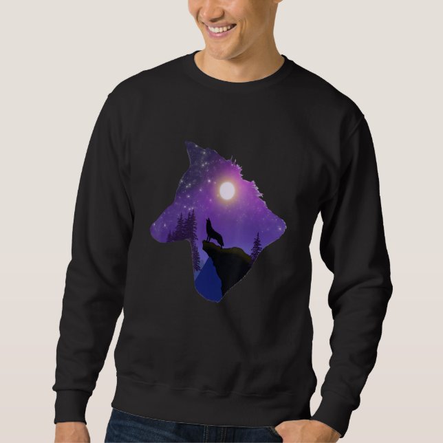 Sudadera Wolf Howling At The Moon Design (Anverso)