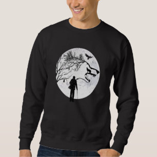 Sudadera Wolf In Moon Light-Full Moon Wolf Tree And Old Man