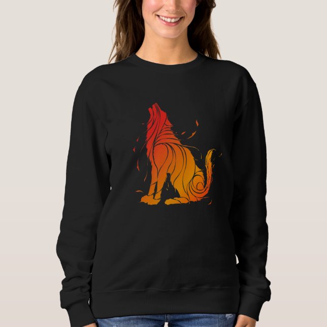 Sudadera Wolf Love Wolves Tribal Tattoo Wolf (Anverso)