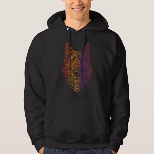 Sudadera Wolf Love Wolves Tribal Tattoo Wolf 1 (Anverso)