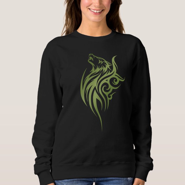 Sudadera Wolf Love Wolves Tribal Tattoo Wolf 1 (Anverso)