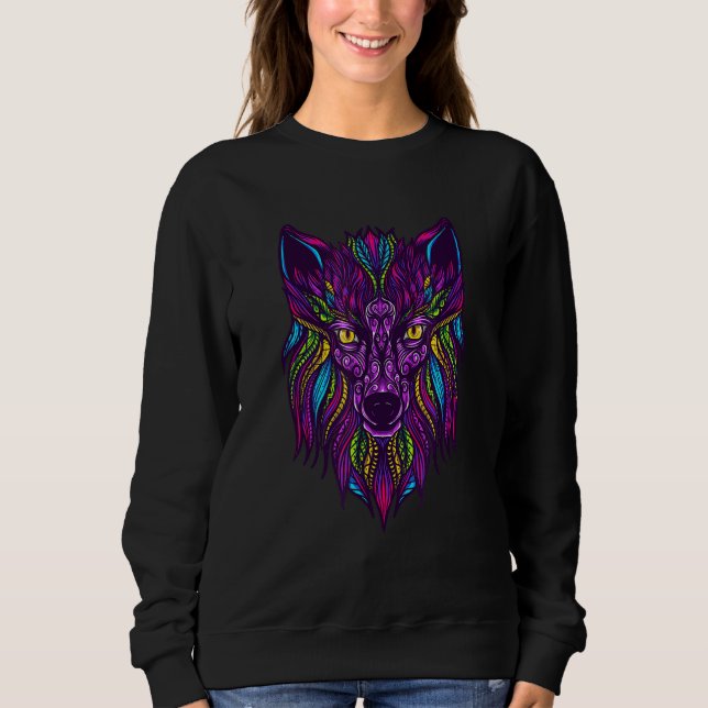 Sudadera Wolf Love Wolves Tribal Tattoo Wolf Design (Anverso)