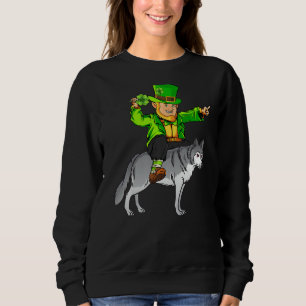 Sudadera Wolf Lover Leprechaun Riding Wolf St Patrick S Day
