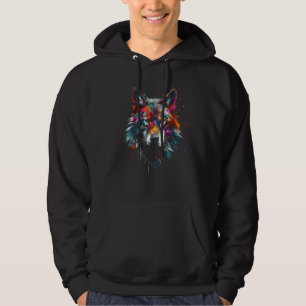 Sudadera Wolf Polygon Artwork Animal Motif Wolf