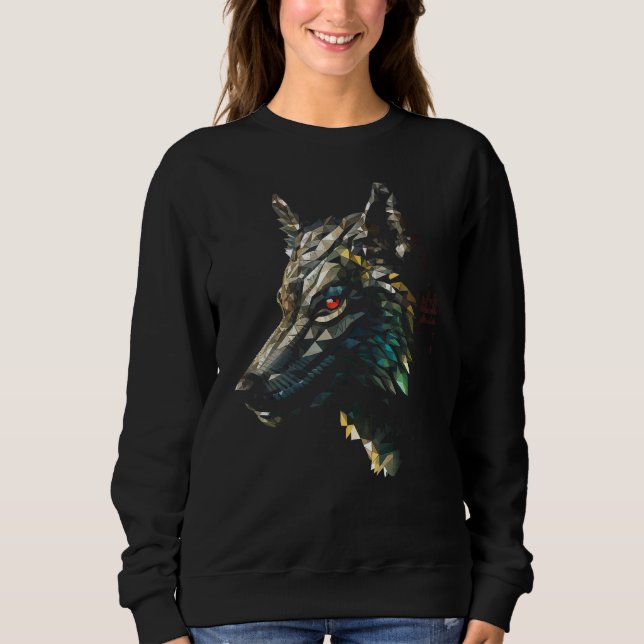 Sudadera Wolf Polygon Artwork Animal Motif Wolf (Anverso)