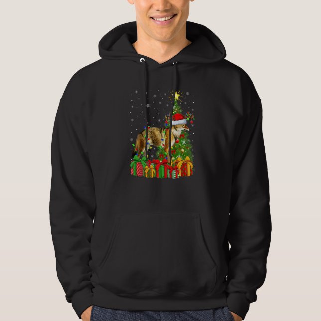 Sudadera Wolf  Xmas Holiday Santa Wolf Christmas Tree (Anverso)