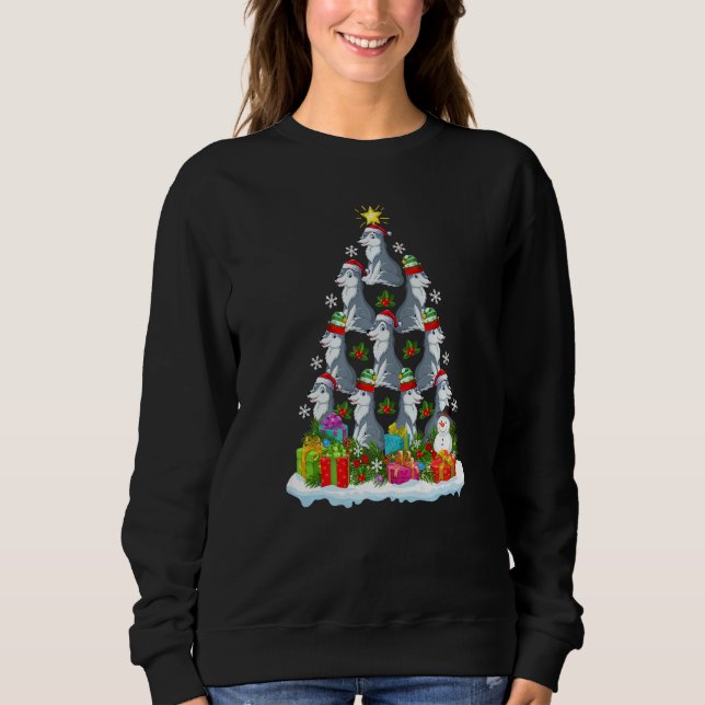 Sudadera Wolf  Xmas Holiday  Wolf Christmas Tree (Anverso)