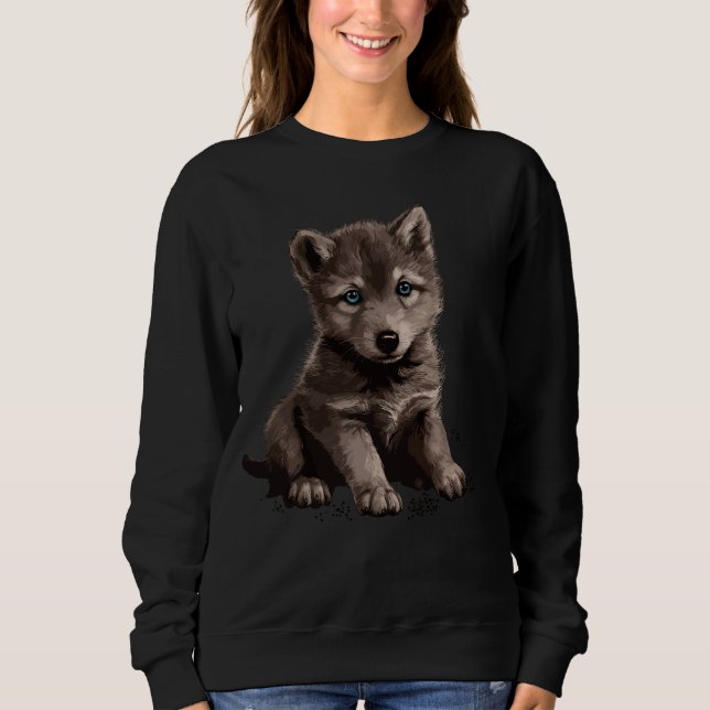 Sudadera Wolves Blue Eyes Nature Pack Forest Cub Wolf (Anverso)