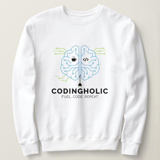 Sudadera Women Clean Tech Brain Coding Graphic IT Girls (Anverso del diseño)