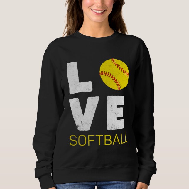 Sudadera Women Girls Love Softball (Anverso)