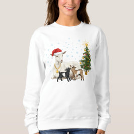 Sudadera Women’s Christmas Goat Sweatshirt Peaceful Farm