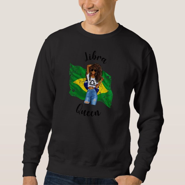 Sudadera Womens Afro Brazilian Libra Queen African Zodiac B (Anverso)