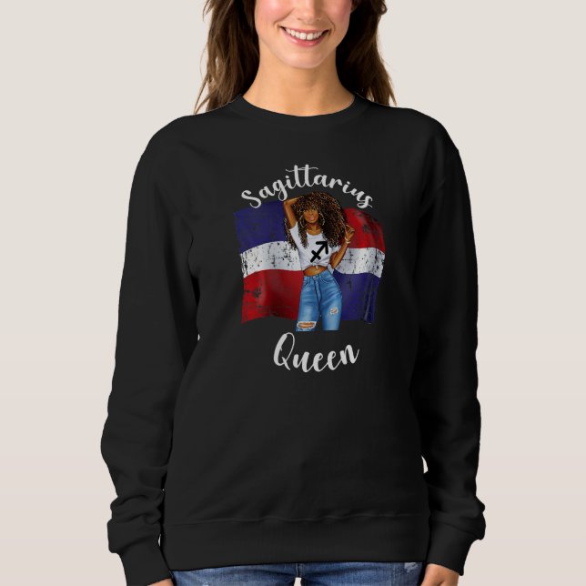 Sudadera Womens Afro Sagittarius Queen From Dominican Repub (Anverso)
