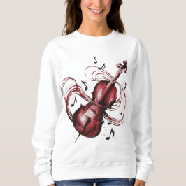 Sudadera Women's basic abstract violin sweatshirt