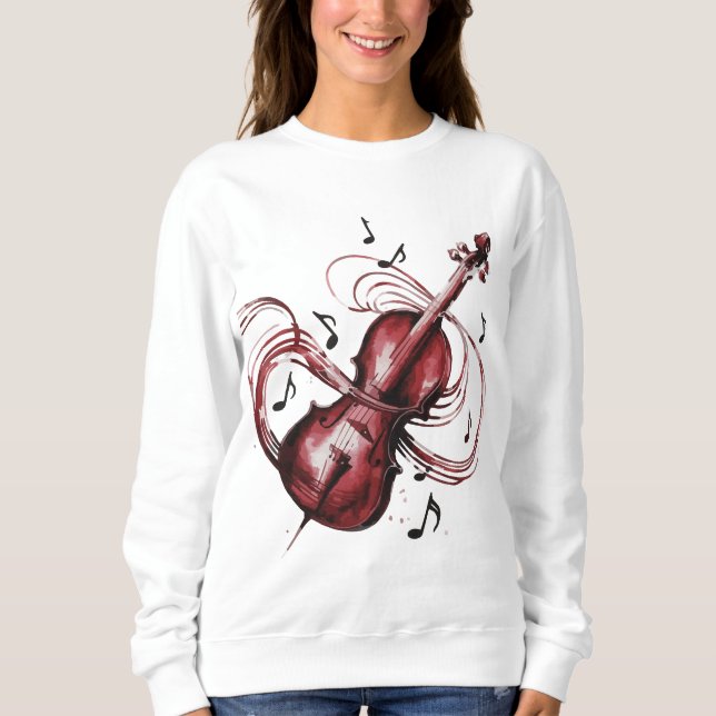 Sudadera Women's basic abstract violin sweatshirt (Anverso)
