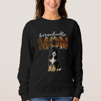 Sudadera Womens Bernedoodle Mom Mama Doodle Dog  Leopard Pu