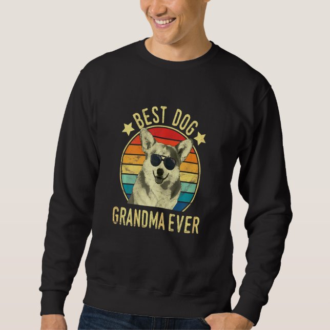 Sudadera Womens Best Dog Grandma Ever Cardigan Welsh Corgi  (Anverso)