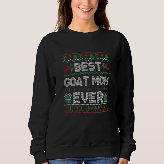 Sudadera Womens Best Goat Mom Ever Christmas Pajamas Matchi (Anverso)
