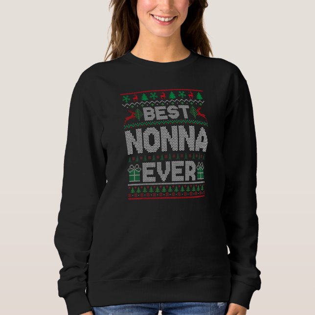 Sudadera Womens Best Nonna Ever Christmas Pajamas Matching  (Anverso)