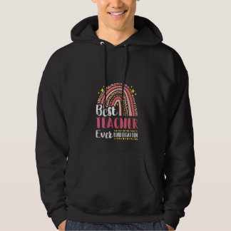 Sudadera Womens Best Teacher Ever Kindergarten Rainbow Back