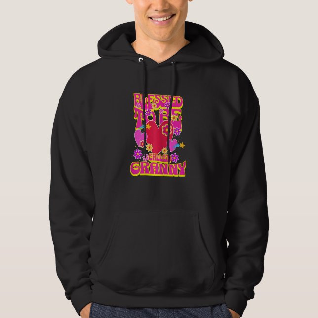 Sudadera Womens Blessed To Be Called Granny Heart Groovy Fl (Anverso)