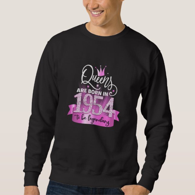 Sudadera Womens Born In 1954 I Elegant Pink Black Party Out (Anverso)