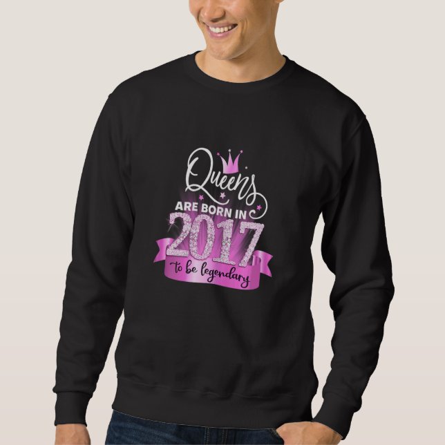 Sudadera Womens Born In 2017 I Elegant Pink Black Party Out (Anverso)