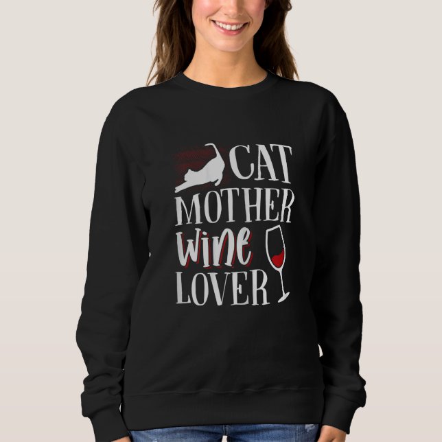 Sudadera Womens Cat mother wine (Anverso)