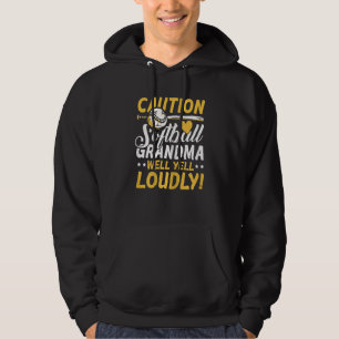 Sudadera Womens Caution equipo de béisbol de la abuela
