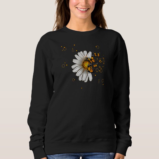 Sudadera Womens Chamomile flowers butterflies glow wildlife (Anverso)