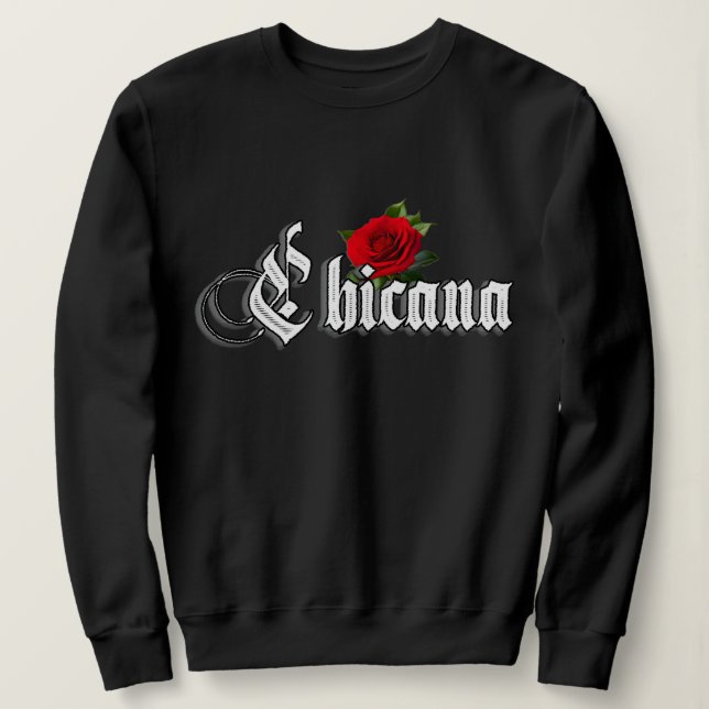Sudadera Womens Chicana Red Rose (Anverso del diseño)