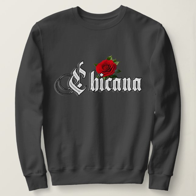 Sudadera Womens Chicana Red Rose (Anverso del diseño)