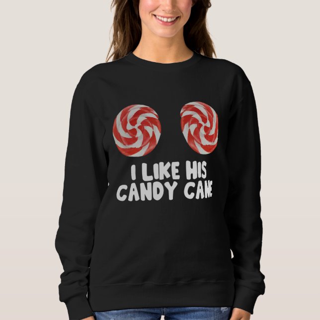 Sudadera Womens  Christmas Candy Cane Xmas Couples Matching (Anverso)