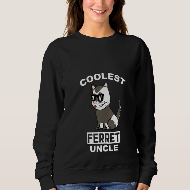Sudadera Womens Coolest Ferret Uncle Pet 1 (Anverso)