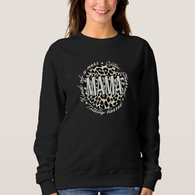 Sudadera Womens Cute Cheetah Print Mom Apparel  Stylish Wom (Anverso)
