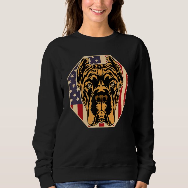 Sudadera Womens Dog  USA Flag Cane Corso Mom 2 (Anverso)