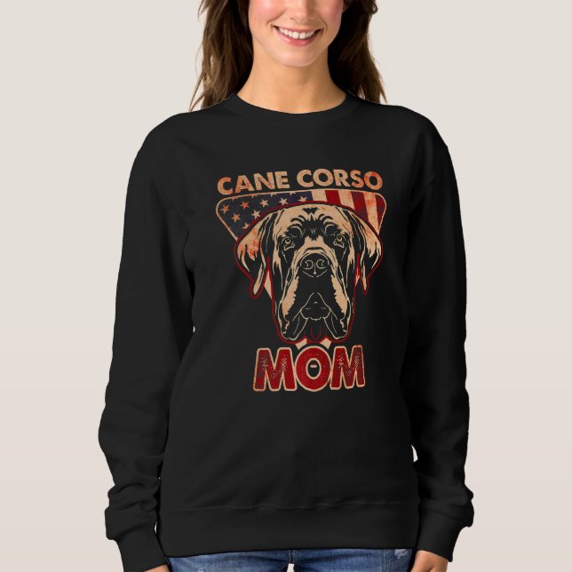 Sudadera Womens Dog  USA Flag Cane Corso Mom  3 (Anverso)