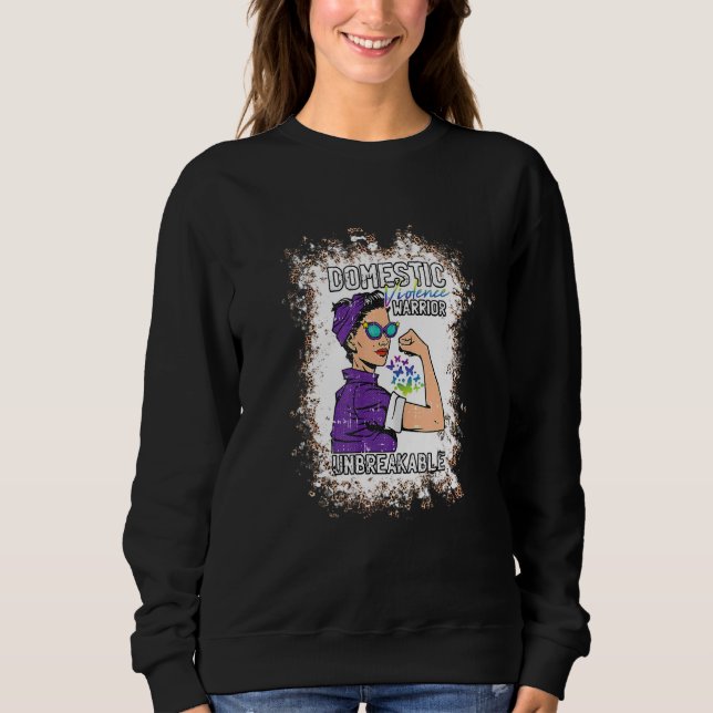 Sudadera Womens Domestic Violence Awareness Warrior Unbreak (Anverso)