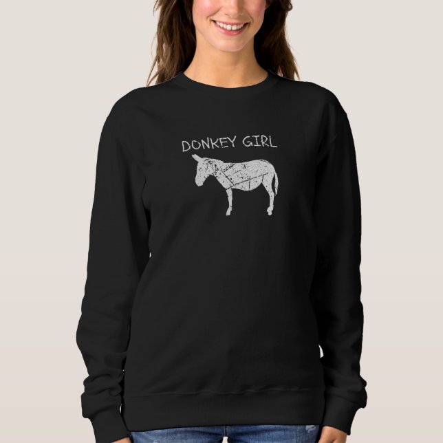 Sudadera Women's Donkey Girl Farm Animal Cute Donkey (Anverso)