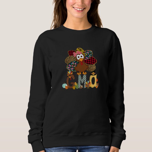 Sudadera Womens Fall Turkey Gma  Thanksgiving Doodle Grandm (Anverso)