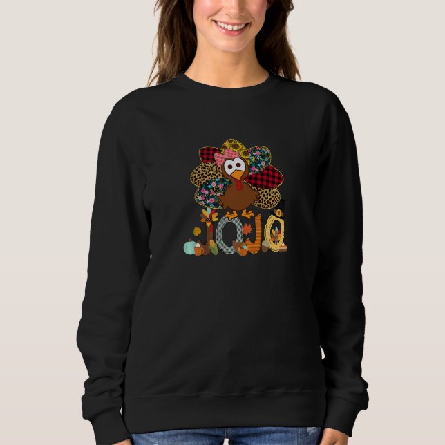 Sudadera Womens Fall Turkey Jojo  Thanksgiving Doodle Grand (Anverso)