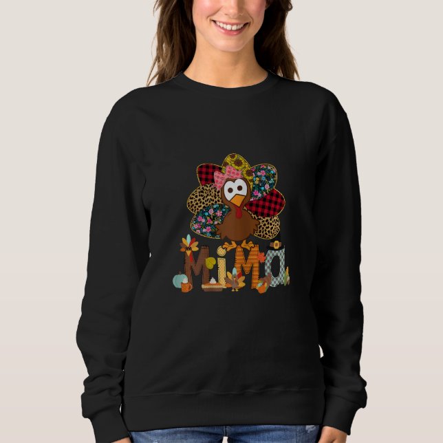 Sudadera Womens Fall Turkey Mima    Thanksgiving Doodle Gra (Anverso)