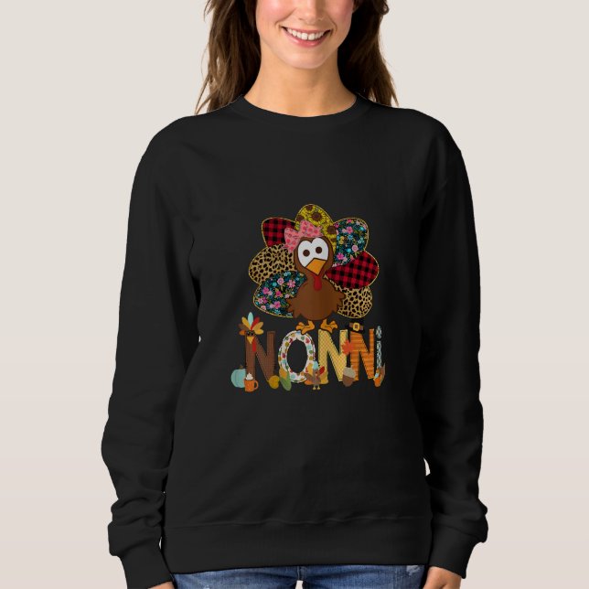 Sudadera Womens Fall Turkey Nonni    Thanksgiving Doodle Gr (Anverso)