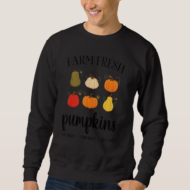 Sudadera Womens Farm Fresh Pumpkins Autumn Fall Thanksgivin (Anverso)