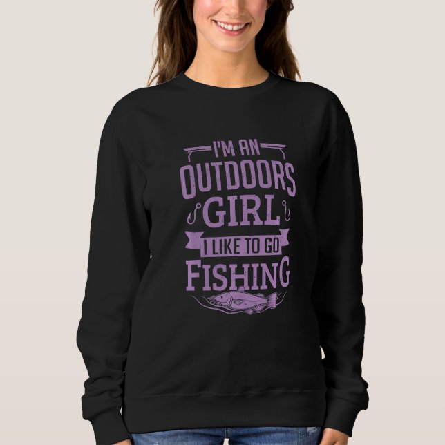Sudadera Womens Fishing Shirt Funny Fisherman Like To Go Fi (Anverso)