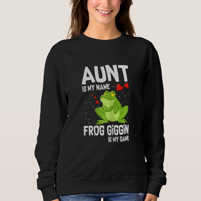 Sudadera Womens Frog Catching For Bullfrog Hunter and Frog  (Anverso)