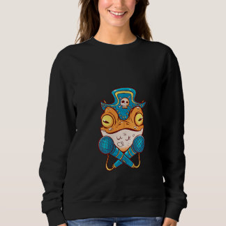 Sudadera Womens Funny frog in pirate costume for men, women