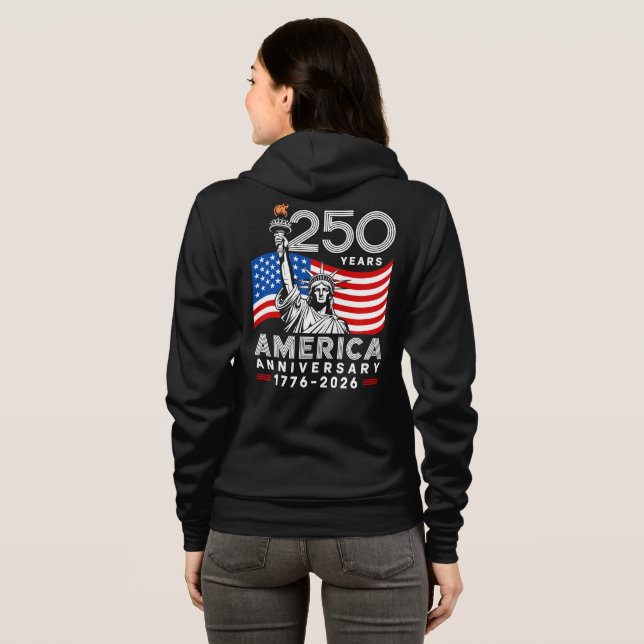 Sudadera Women's Happy 250th Anniversary America  (Reverso completo)